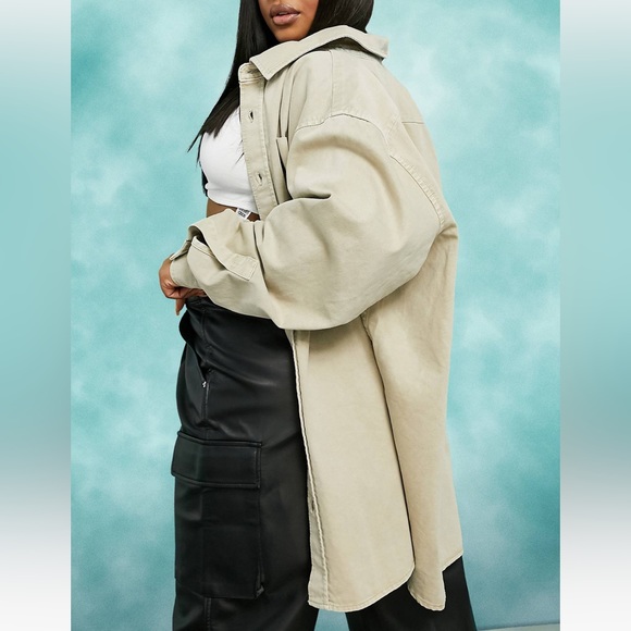 NWOT ASOS Curve Oversized Shirt Jacket - Picture 2 of 8